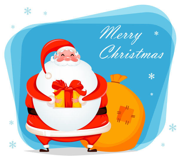 有圣诞老人的圣诞贺卡图片下载