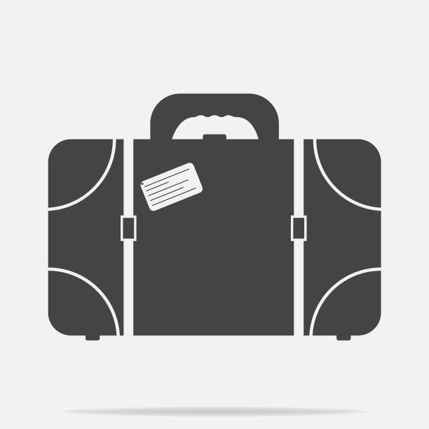 灰色背景上的手提箱图标图片下载