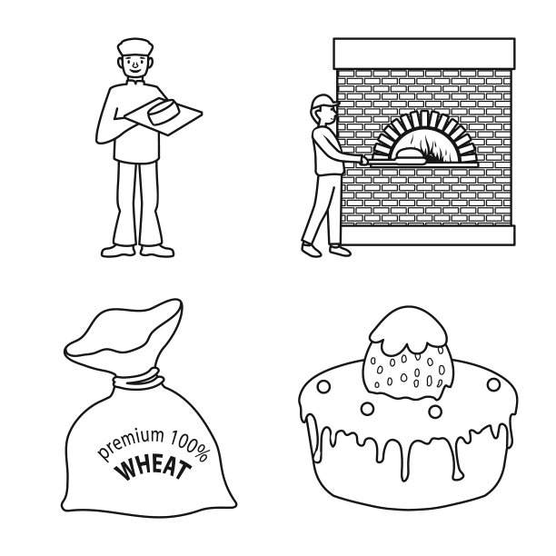 孤立的对象烘焙和自然标志图片下载