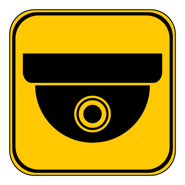 监控摄像头警告标志图片下载