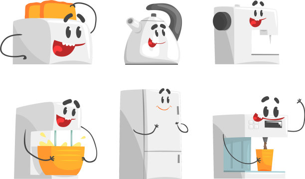 卡通微笑家电做图片下载