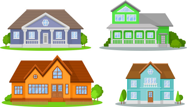 大厦里有当代色彩丰富的建筑图片下载