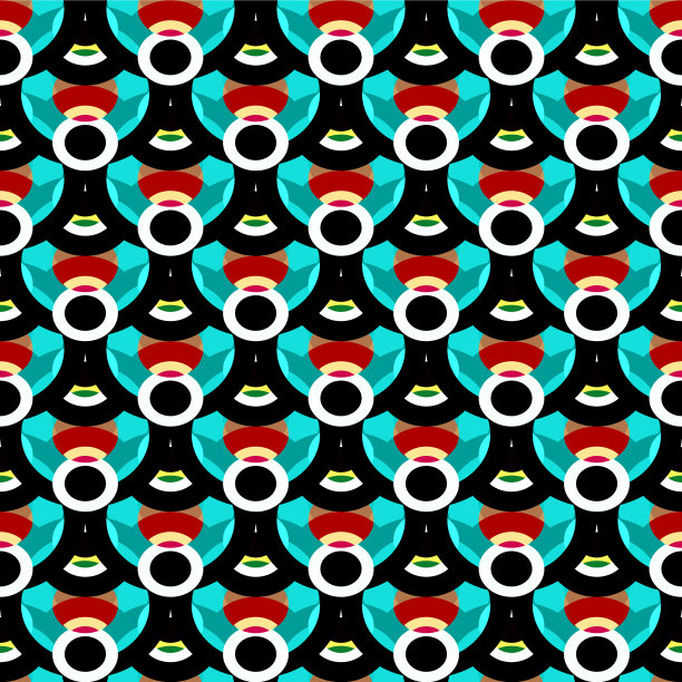 明亮抽象的几何无缝图案中图片下载