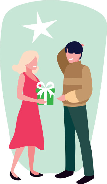 白底礼盒情侣图片下载