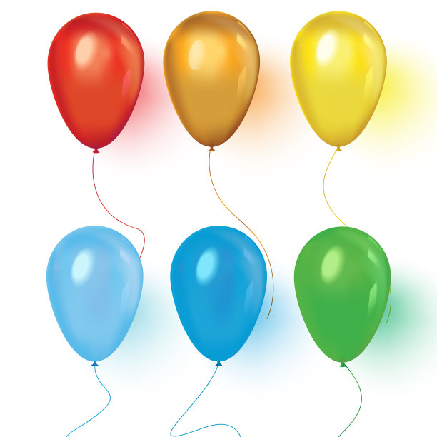 逼真的空气3d气球孤立在白色图片下载