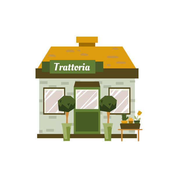 小饮食店建筑外部孤立图片下载