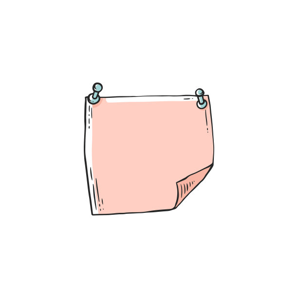 别在墙上的粉红色手写便条纸图片下载