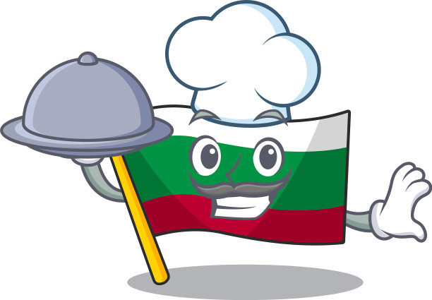 厨师用卡通形状的食物旗保加利亚图片下载