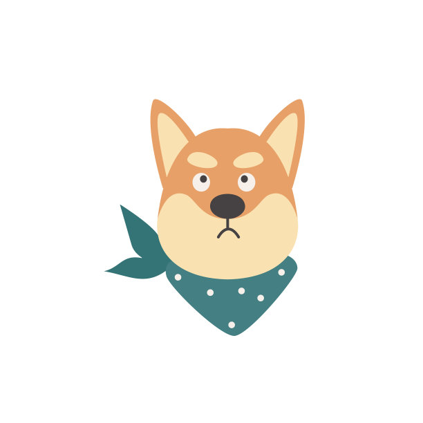 日本柴犬滑稽的脸和扁手帕图片下载