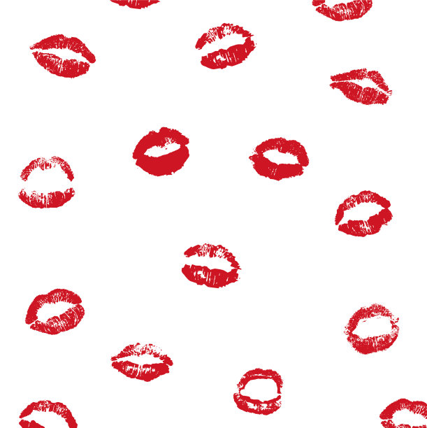 红色的女性嘴唇白色的背景图片下载