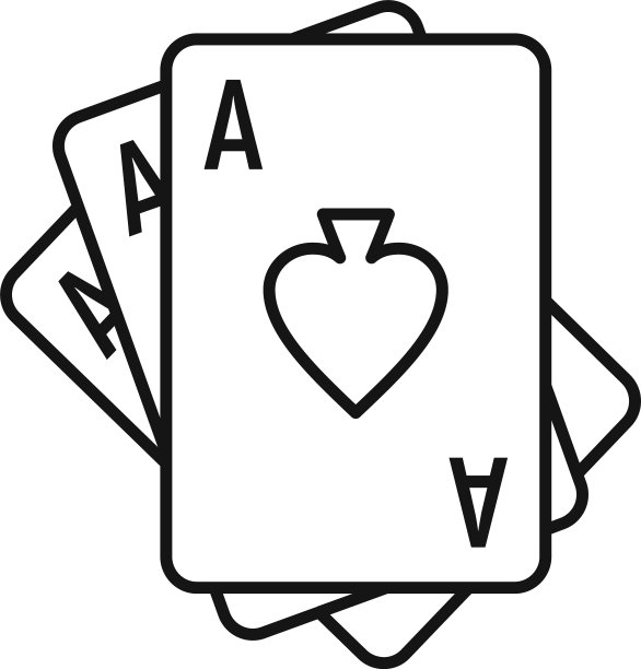 玩牌上瘾图标轮廓风格图片下载