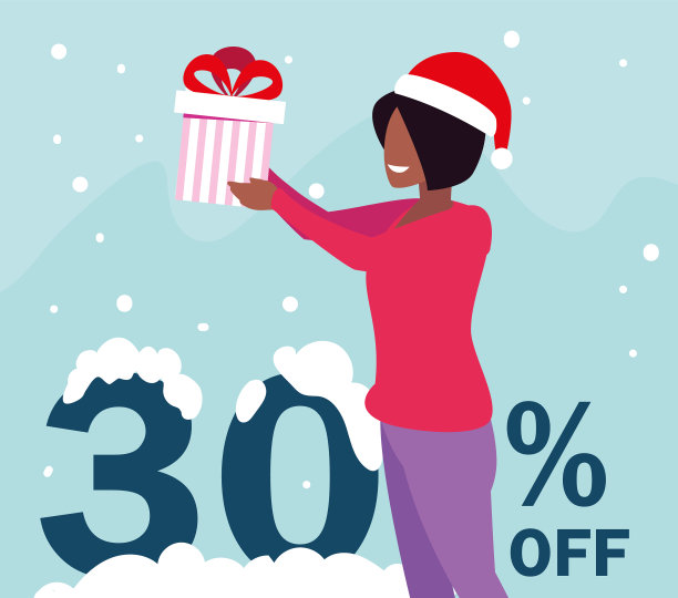 圣诞节促销和冬季打折图片下载