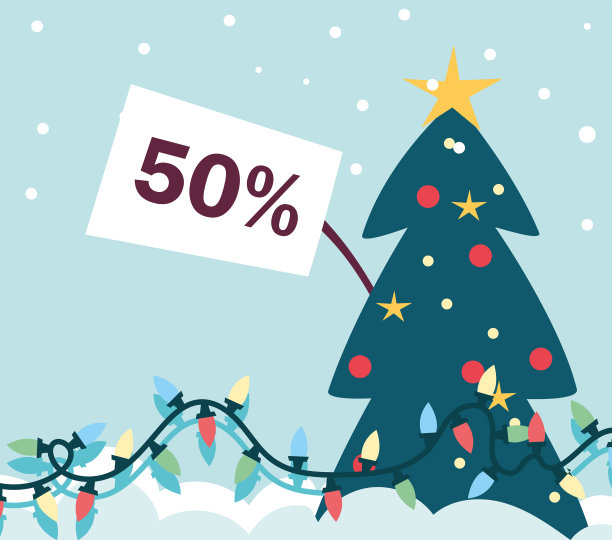 圣诞节促销和冬季打折图片下载