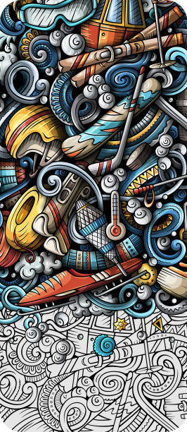 卡通可爱的彩色手绘涂鸦图片下载