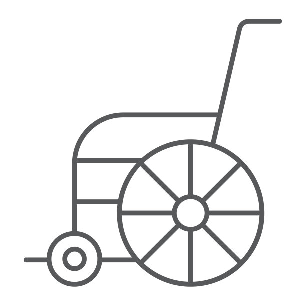 轮椅细线象征骨科和医学图片下载