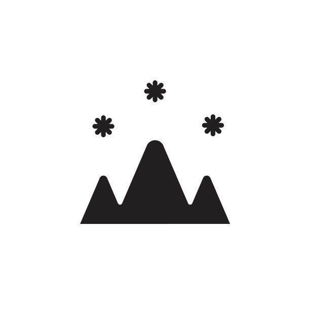 平字形黑山冰片图标标志图片下载