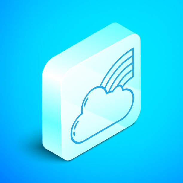 等距线彩虹与云图标隔离图片下载