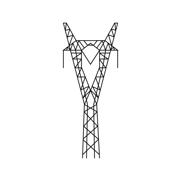 高压铁塔电力线符号图片下载