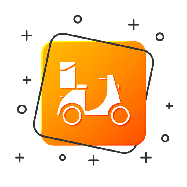 白色摩托车交付图标孤立在白色图片下载