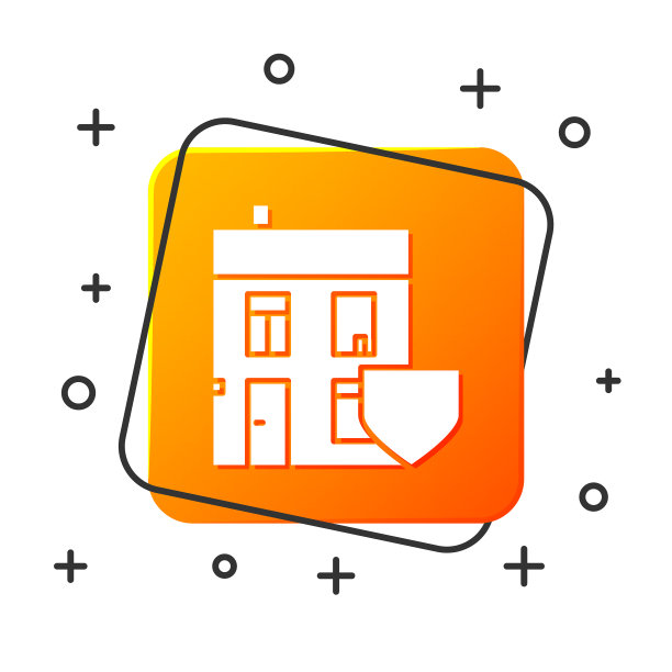 白宫与盾牌图标孤立在白色图片下载