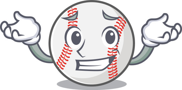 吉祥物卡通棒球咧嘴笑的形状图片下载