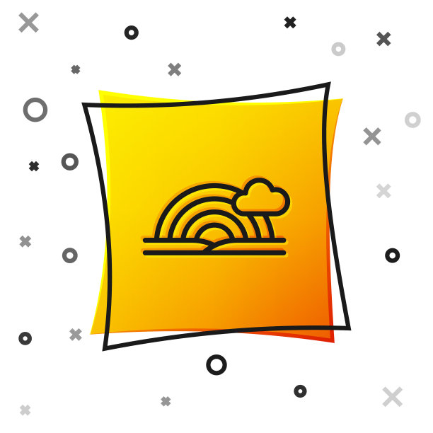 黑色彩虹与云图标孤立在白色图片下载