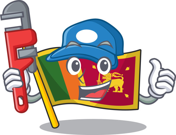 斯里兰卡卡通旗上的水管工角色图片下载