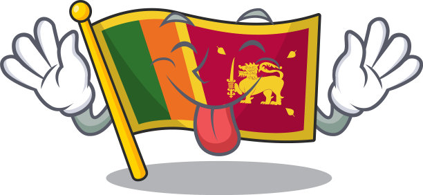斯里兰卡卡通国旗上伸出舌头的人物图片下载