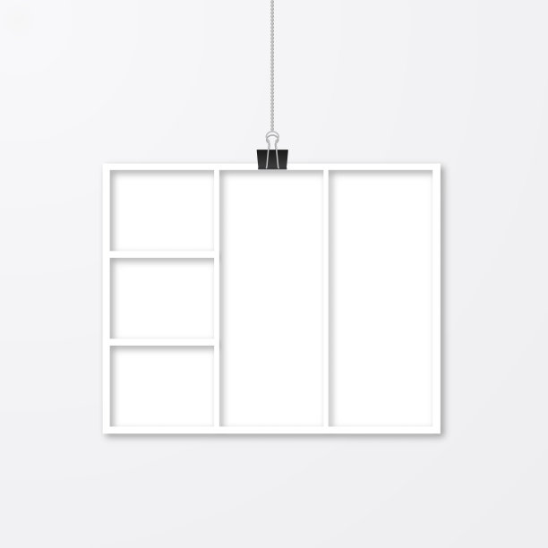 贴画孤立在白纸相框上图片下载