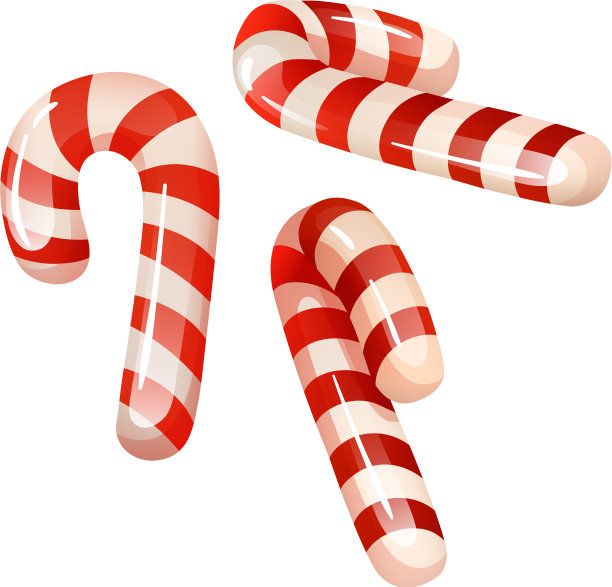 传统糖果——红白相间的拐杖糖图片下载