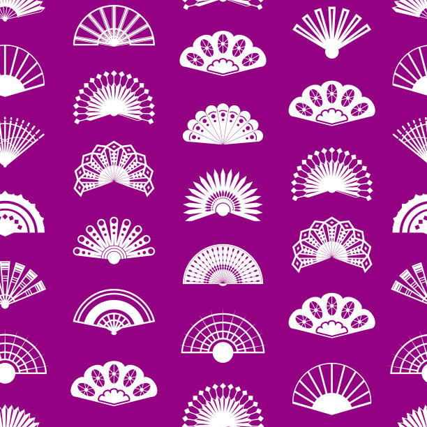 手扇标志细线无缝图案图片下载