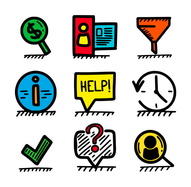 手绘网页图标-钱寻找用户档案图片下载