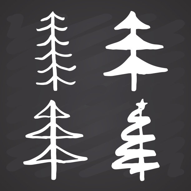 圣诞树手绘设置松树图片下载