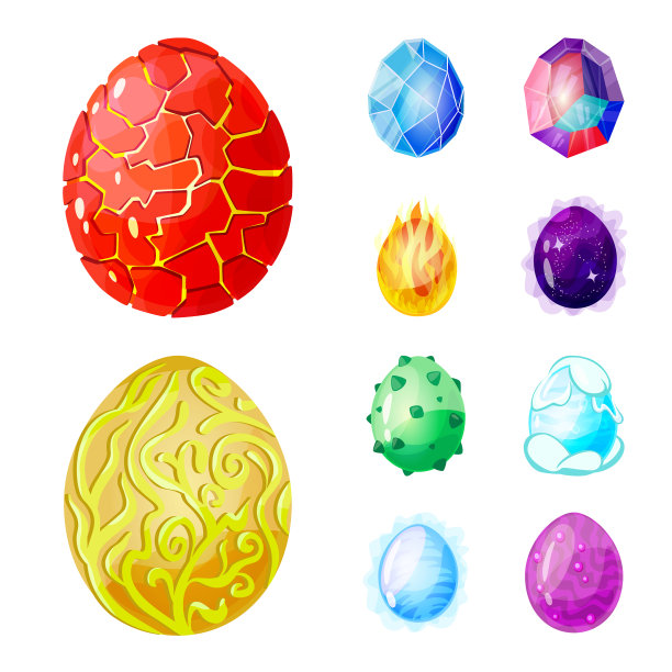 孤立物体恐龙和魔法符号集图片下载