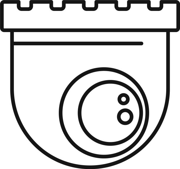 室内安防摄像头图标轮廓风格图片下载