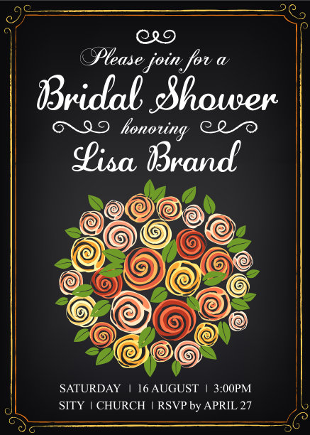 邀请模板与美丽的婚礼图片下载