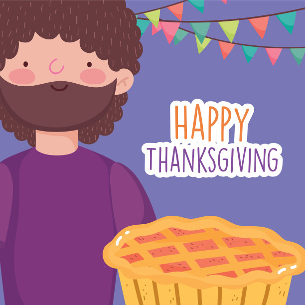 感恩节庆祝快乐，留着胡子的男人图片下载