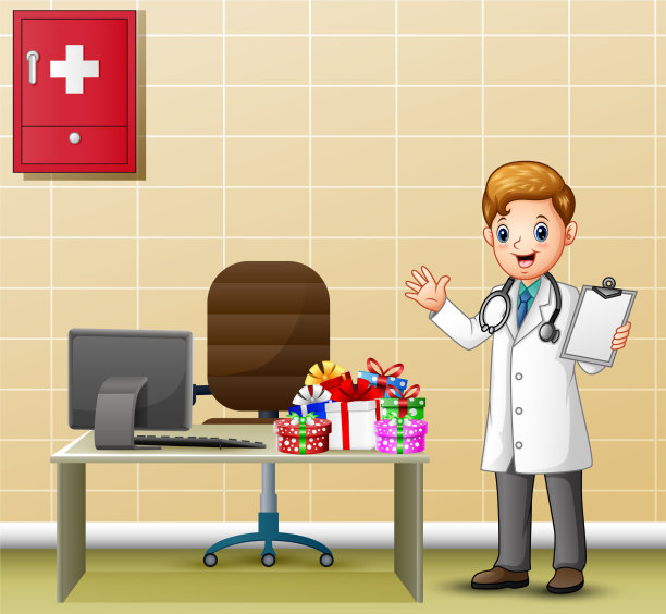 年轻的医生在他的办公室里图片下载