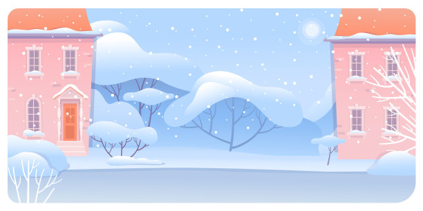 冬季城市景观平地图片下载