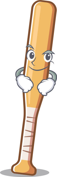 卡通傻笑形状的角色棒球棒图片下载
