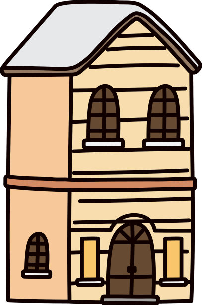 经典住宅住宅立面图标图片下载