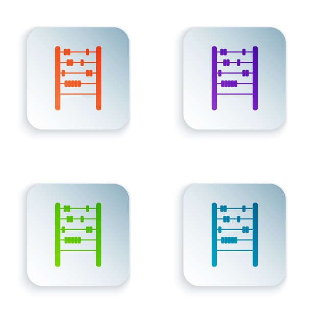 彩色算盘图标孤立在白色背景图片下载