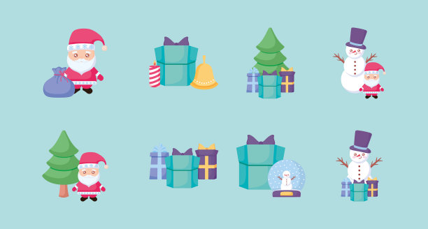 捆绑圣诞与图标集图片下载