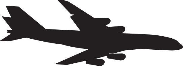 孤立的飞机剪影图片下载