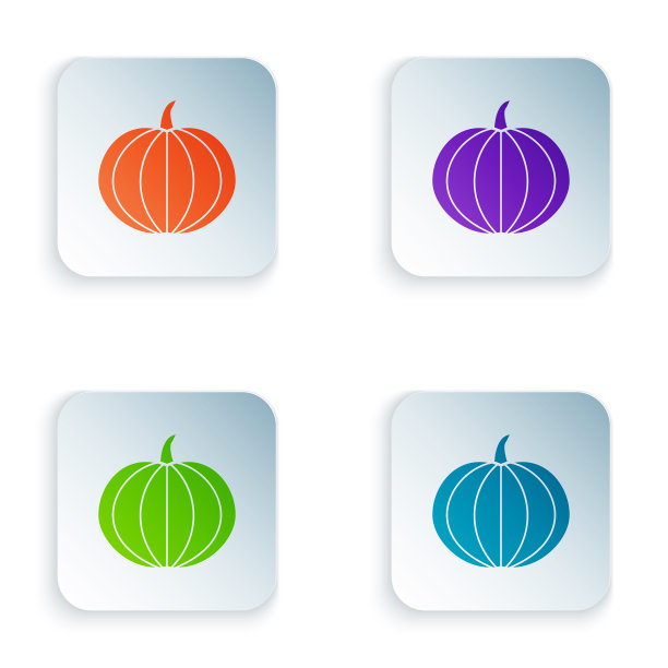颜色南瓜图标孤立在白色背景图片下载