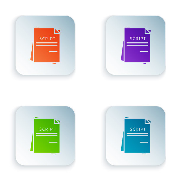 彩色场景图标孤立在白色背景上图片下载