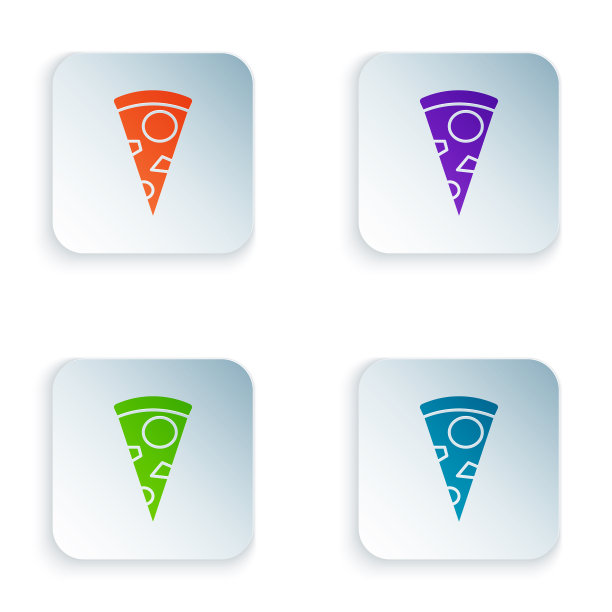 颜色切片比萨饼图标孤立在白色图片下载