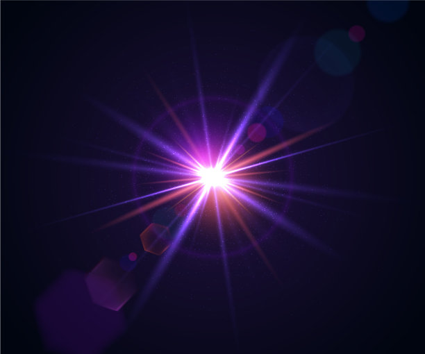 发光的镜头耀斑眩光效果与散焦图片下载