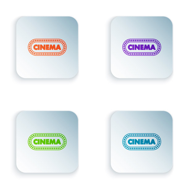 彩色电影海报设计模板图标孤立图片下载