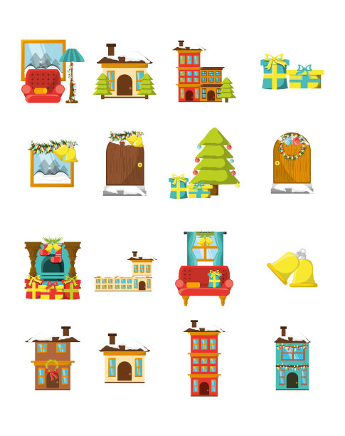 捆绑圣诞与图标集图片下载